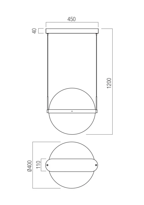 Подвесной светильник Atlas LED 34 W IP20 SBK 2700 K