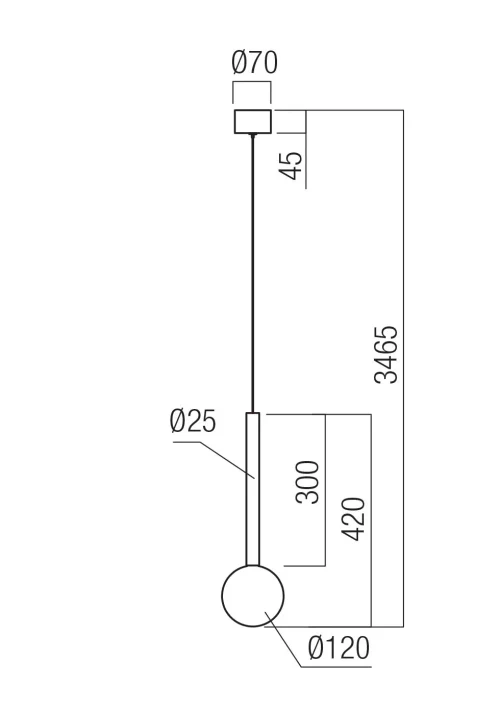 Suspensie Bolla LED 8 W 2700 K/3000 K BK TRIAC