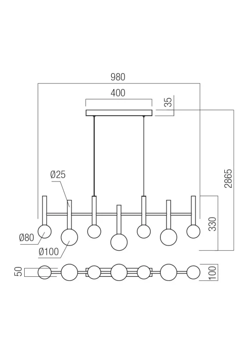 Suspensie Bolla LED 32 W 2700 K/3000 K MATT GOLD TRIAC