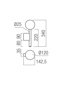 Aplică Bolla LED 14.5 W 2700 K/3000 K MATT GOLD TRIAC 3