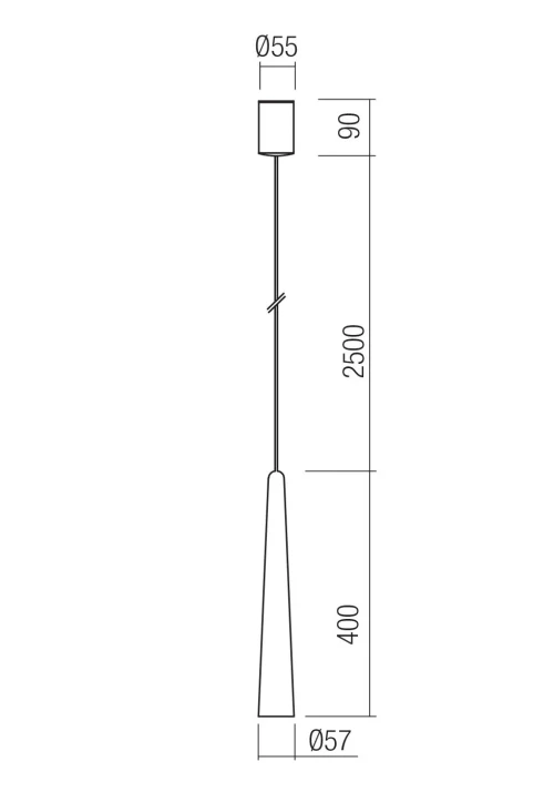 Suspensie Botera D57X400 10 W 2700 K MATT BLACK