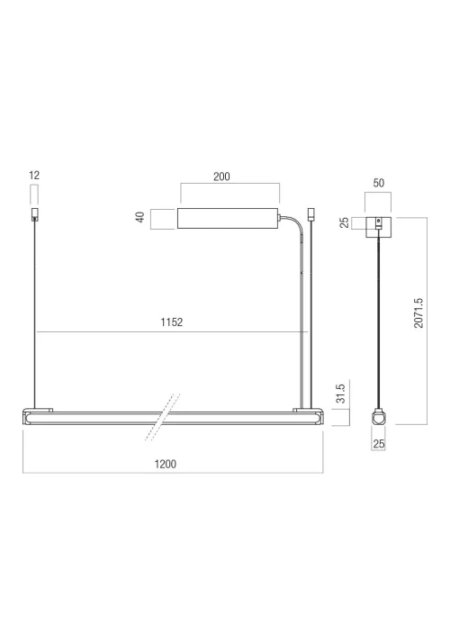 Suspensie Crisp LED 36 W 2700 K SBK (120)TRIAC