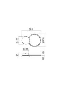 Aplică Cronos LED 29 W 3000 K WH 3