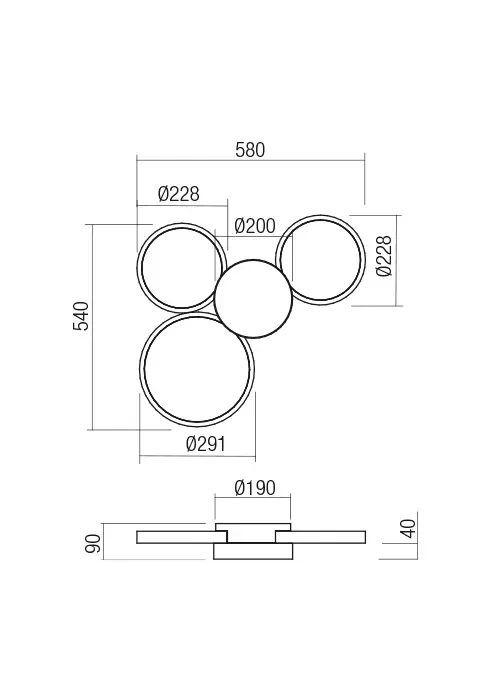 Plafonieră Cronos LED 50 W 3000 K WH