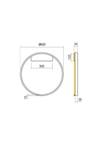 Aplică / plafonieră Febe LED 37 W 4000 K D600 SBK 3
