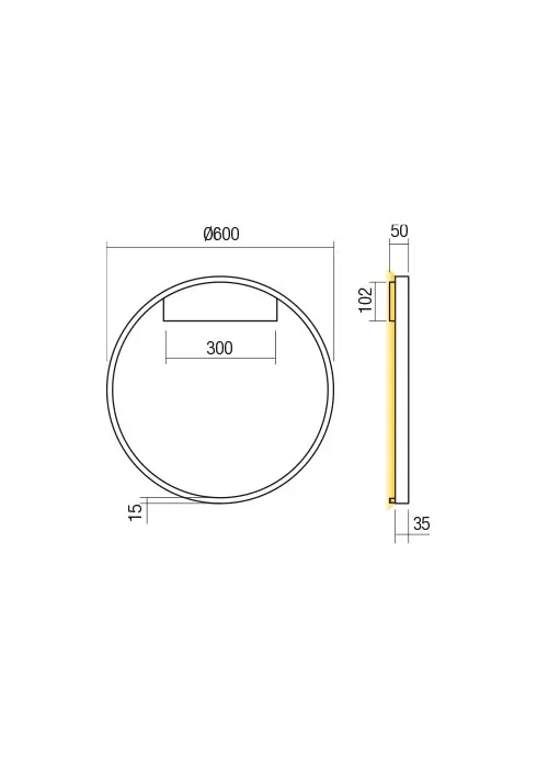 Aplică / plafonieră Febe LED 37 W 4000 K D600 SBK 3