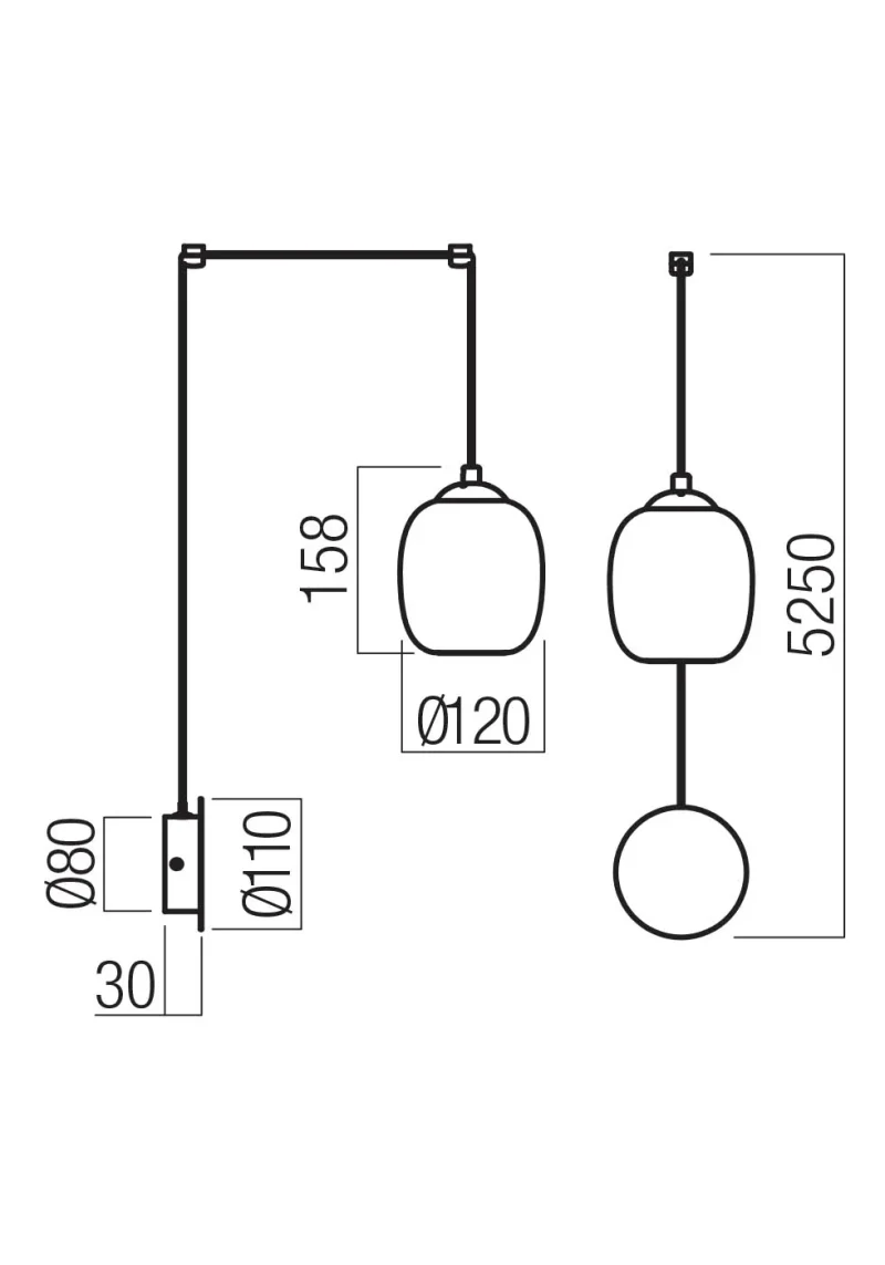 Aplică / suspensie Khadi LED 6 W 3000 K SMOKE 3