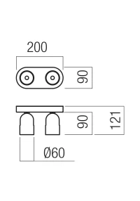 Aplică / plafonieră Kobe LED 16 W 2700 K BK/SILVER COFFEE TRIAC 3