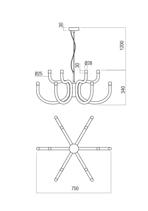 Candelabru Luxor LED 54 W 3000 K MGD 3
