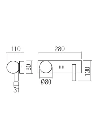 Aplică Norma LONG LED 5 W + 3 W 2700 K GD 3