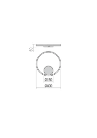 Aplică / plafonieră Orbit LED 25 W 4000 K D400 SAND BLACK -TRIAC 3