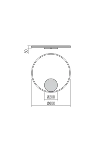 Aplică / plafonieră Orbit LED 40.5 W 3000 K D600 SAND WHITE -TRIAC 3