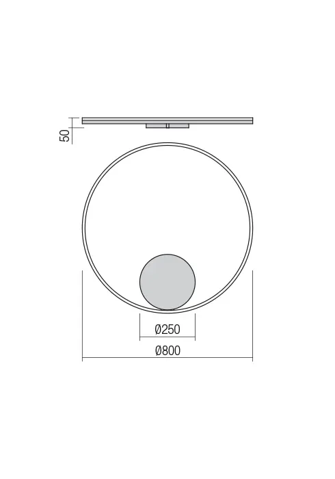 Aplică / plafonieră Orbit LED 55 W 4000 K D800 BRASS -TRIAC 3