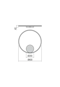 Aplică / plafonieră Orbit LED 44 W 4000 K D600 INDIRECT LIGHT SAND BLACK -TRIAC 3