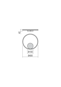 Aplică / plafonieră Orbit LED 26 W 3000 K D400 INDIRECT LIGHT BRASS -DALI 3