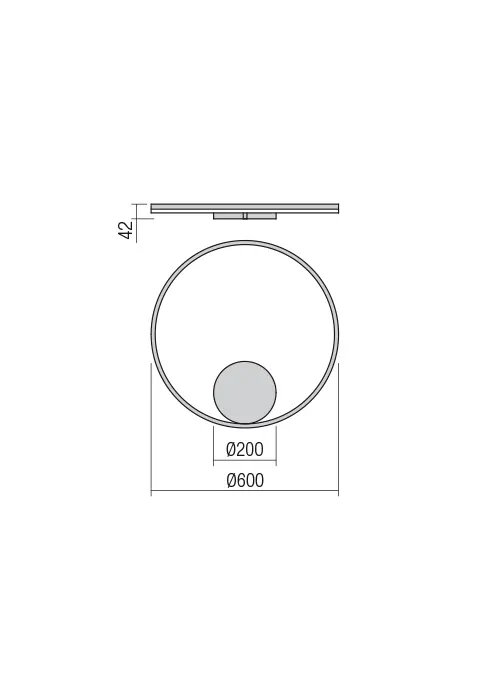 Aplică / plafonieră Orbit LED 42 W 3000 K D600 INDIRECT LIGHT SAND BLACK -DALI 3