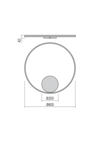 Aplică / plafonieră Orbit LED 55 W 4000 K D800 INDIRECT LIGHT SAND BLACK -DALI 3