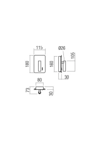 Aplică Quda LONG LED 1X6W + 1X3W 3000 K WH 3
