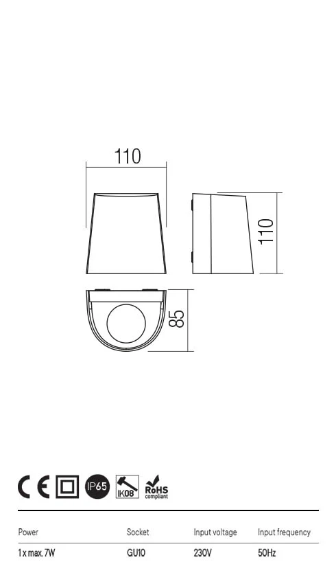 Aplice Tron GU10 1 x 7 W IP65 Cupru 2