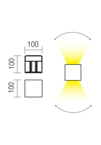 Aplice Vary LED 2 x 6 W 2700 K IP54 Gri Închis 2