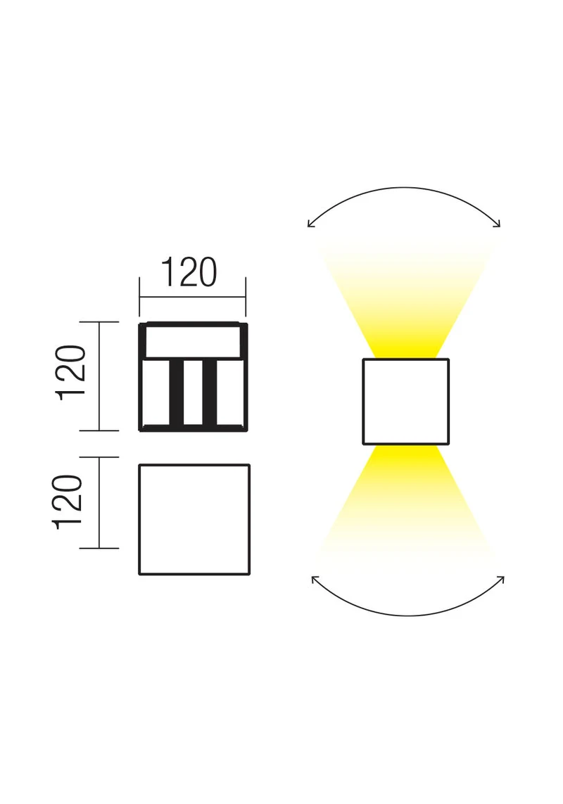 Aplice Vary LED 2 x 10 W 4000 K IP54 Maro Închis 2