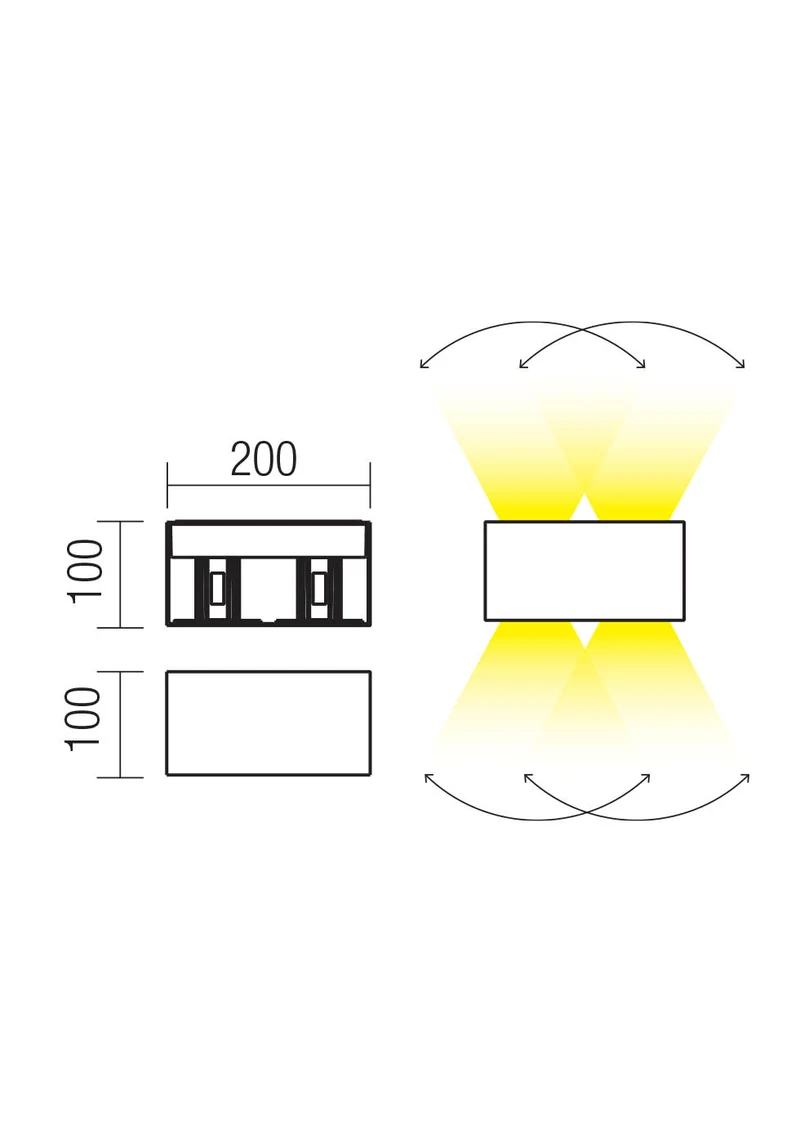 Aplice Vary LED 4 x 5 W 3000 K IP54 Maro Închis 2