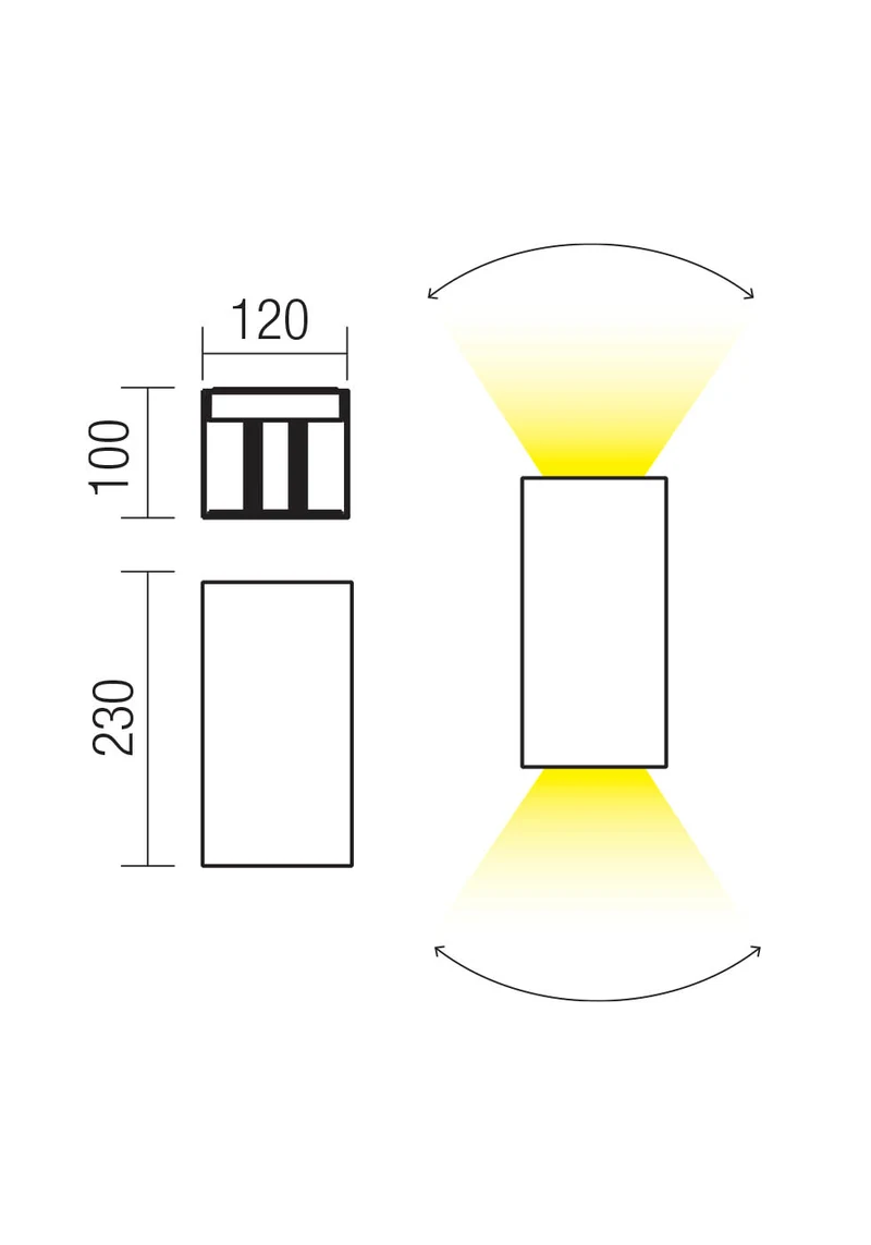 Aplice Vary LED 2 x 10 W 2700 K IP54 Maro Închis 2