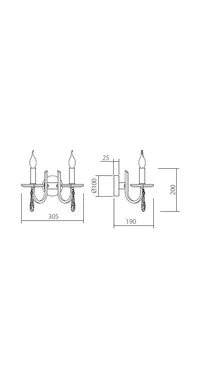 Aplică ELISIR E14 2 x max. 28 W Bronz 2