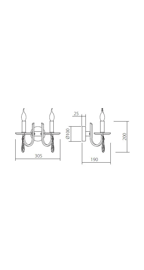 Aplică ELISIR E14 2 x max. 28 W Bronz 2
