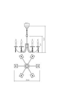 Candelabru ELISIR E14 6 x max. 28 W Bronz 2