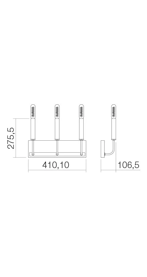 Aplică KONIG E14 3 x max. 28 W Negru / Alamă Antichizată 2