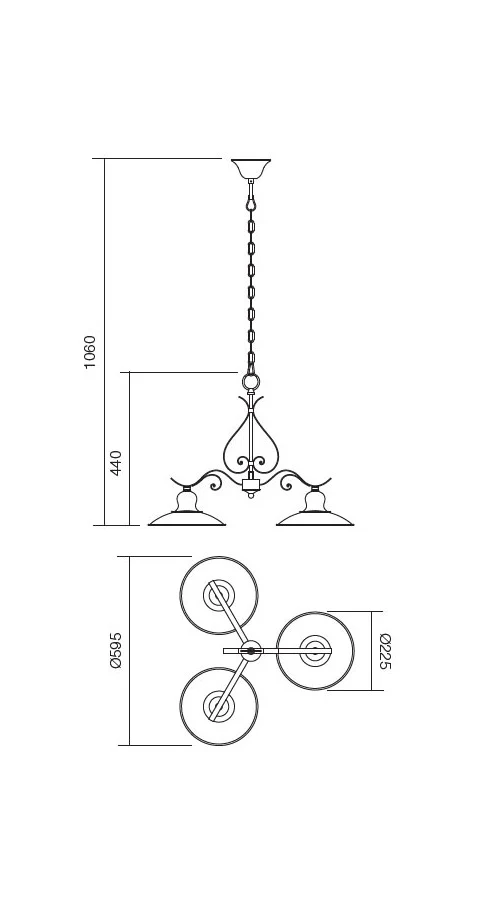 Candelabru LENA E27 3 x max. 42 W Negru / Auriu Mat 2