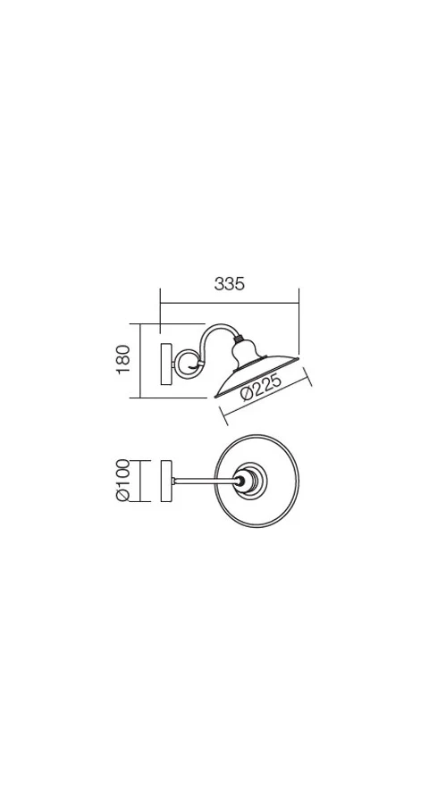 Бра LENA E27 1 x max. 42 W Черный / Матовый золотой 2