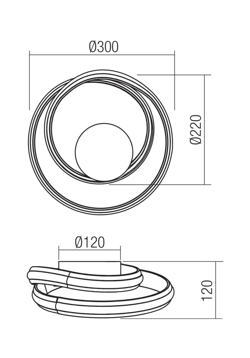Aplică Torsion LED 20 W D300 3000/4000 K BK 3