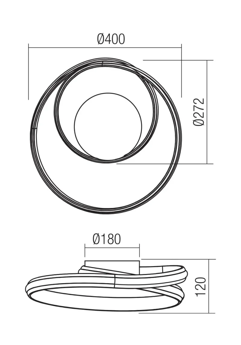 Aplică Torsion LED 30 W D400 3000/4000 K WH 3