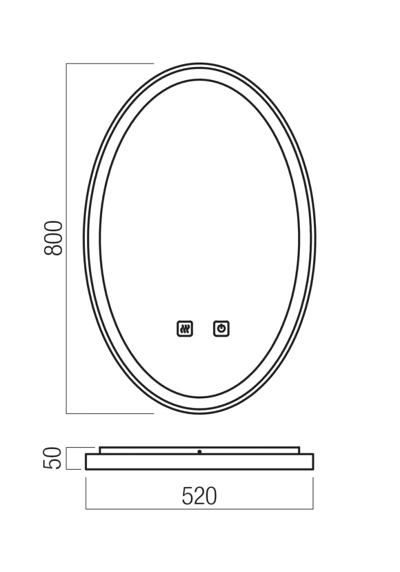 Oglindă Vanity LED 33 W 3000/4000/6000 K WH 3