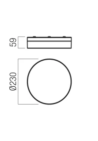 Plafonieră Frisbi LED 12 W 3000 K/4000 K D230 IP44 CH 3