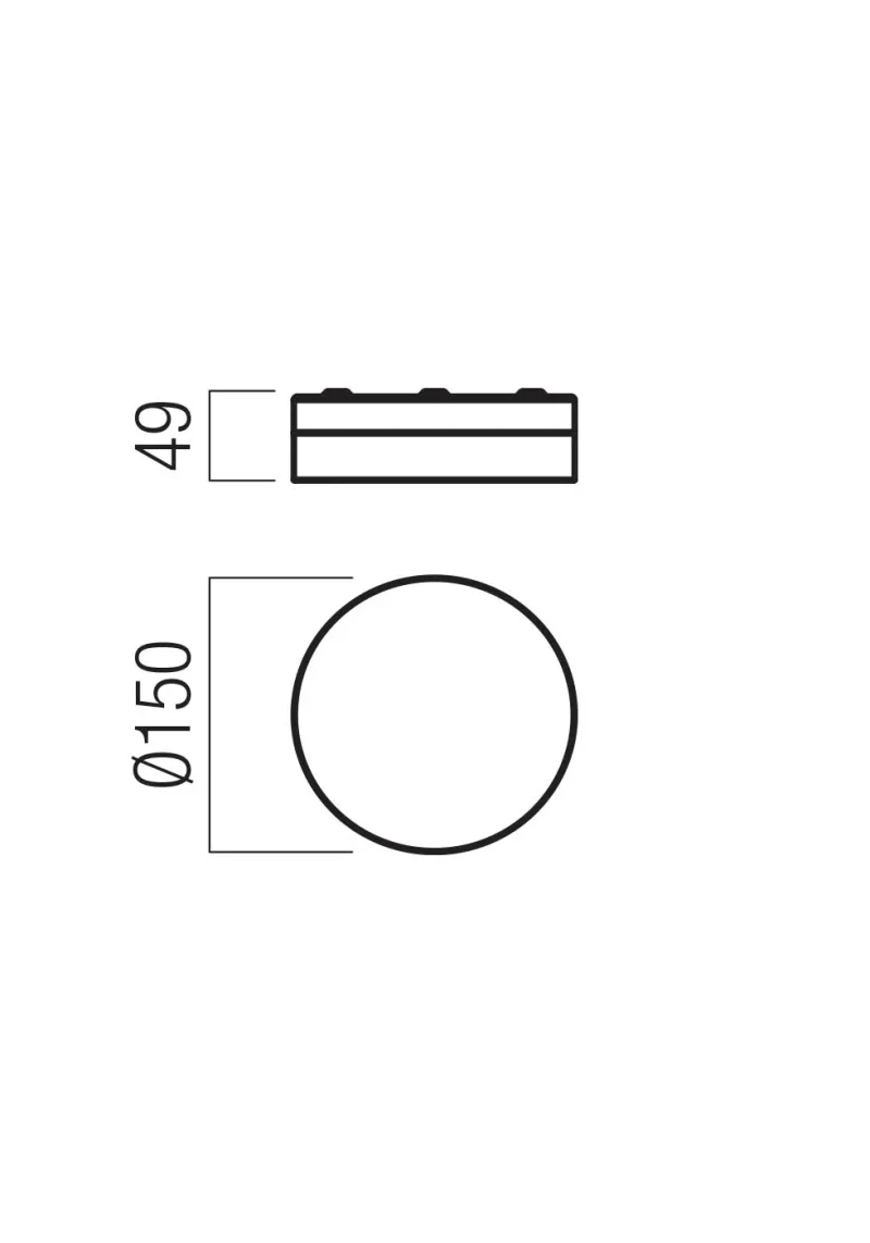 Plafonieră Frisbi LED 8 W 3000 K D150 IP44 WH 3
