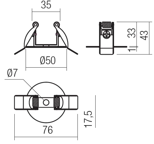 Accesoriu pentru iluminat încastrat CR2 WH 1 FIR 2