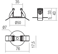 Accesoriu pentru iluminat încastrat CR2 BK 1 FIR 2