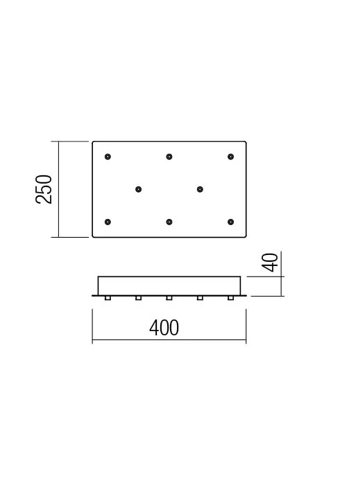 Canopy SQ 400X250 8 PENDANTS WH (EIKO, ITO, KANJI, OBO, LOLLI, TYCON)