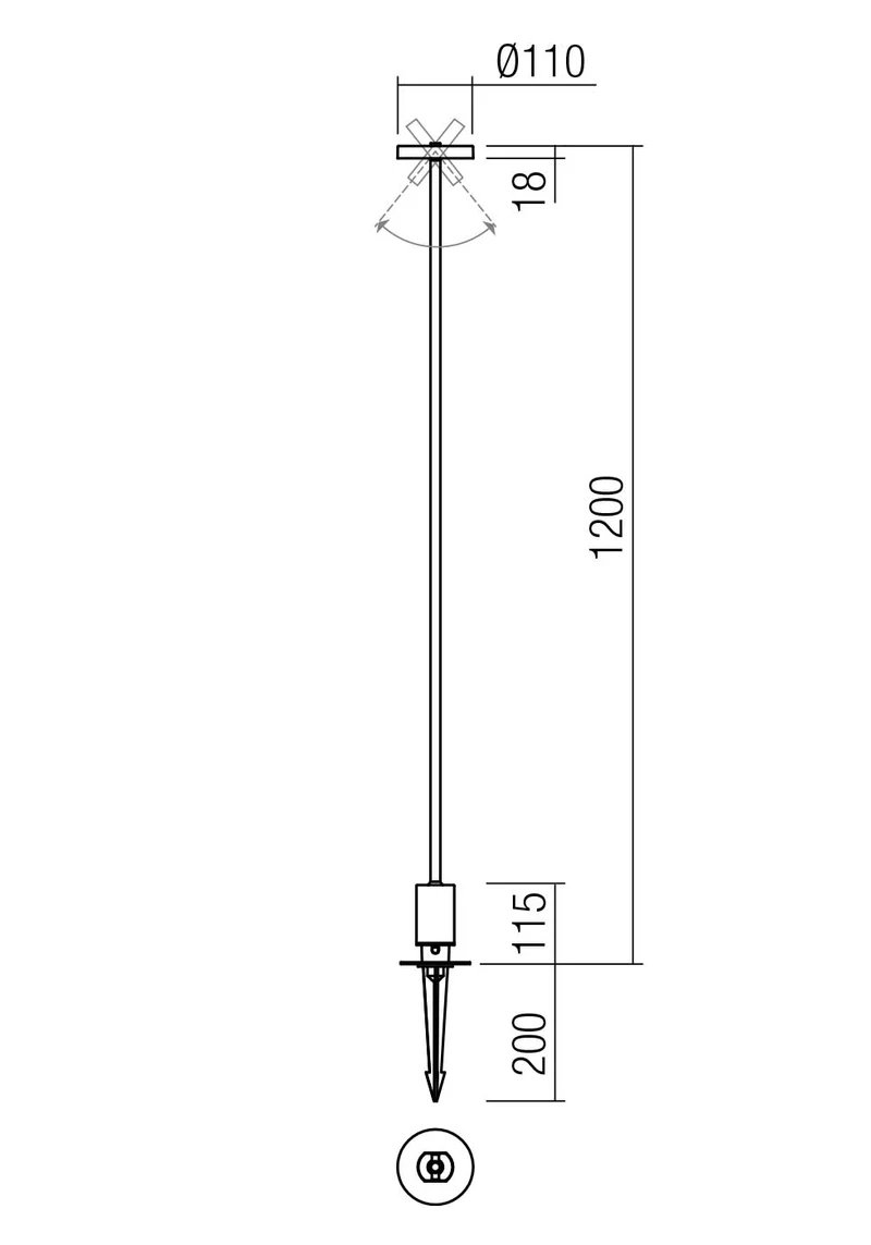 Pichete Elfic LED 12 W 3000 K IP54 Gri Închis 2