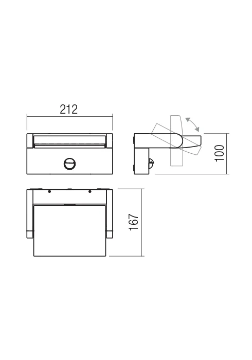 Aplice Flip LED 20 W 3000 K IP54 Gri Închis 2