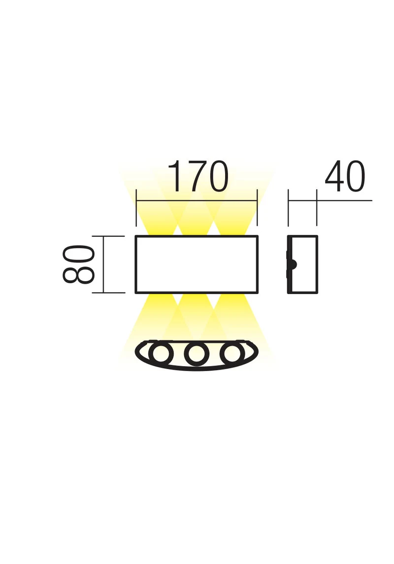 Бра Fabo LED 8 W 3000 K IP54 Темно-серый 2