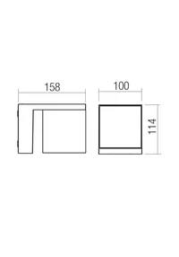 Aplice Kub LED 18 W 3000 K IP54 Gri Închis 2