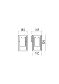 Aplice Lagos E27 1 x 15 W IP54 Gri Închis 2