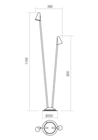 Stâlpișori Nivalis LED 13.8 W 2700 K IP65 Verde Închis 2