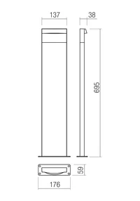 Stâlpișori Polifemo LED 8 W 2700 K IP65 Gri Închis 2