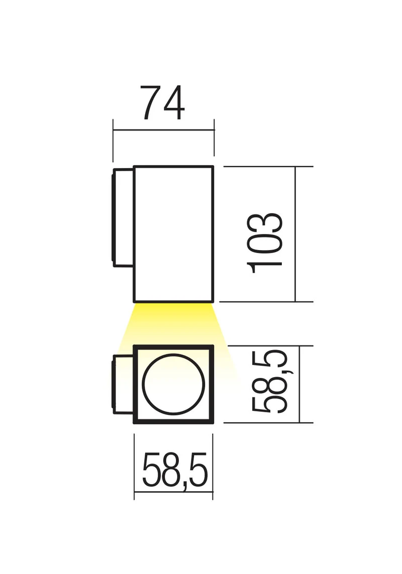 Aplice Quad LED 4 W 2700 K IP65 Gri Închis 2