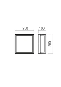 Aplică / plafonieră Quadris LED 20 W 3000 K IP54 Gri Închis 2